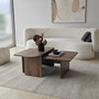 Hanah Home Juego de Mesas de Café Paris - Bronce y Nogal